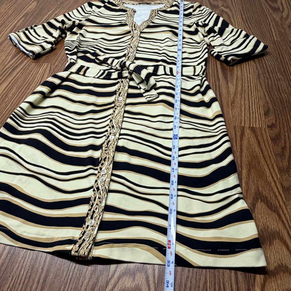 J. McLaughlin Safari Print Catalina Cloth Shirt Dress S resort quiet luxury mod - Picture 7 of 8